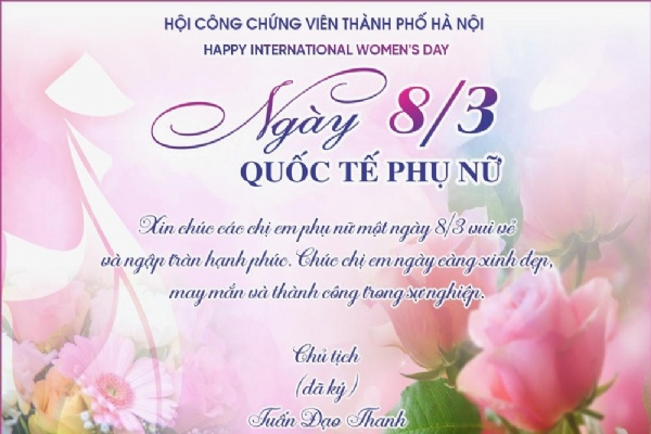 Hội Công chứng viên thành phố Hà Nội chúc mừng ngày Quốc tế phụ nữ 08/03